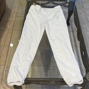 Mizuno White Kids Sweatpants with Elastic Ankles